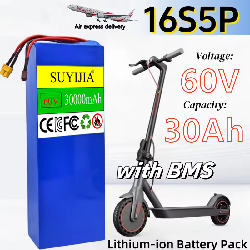 60V 30Ah Electric Scooter Battery - بطارية ليثيوم 16S5P 60 فولت 30000