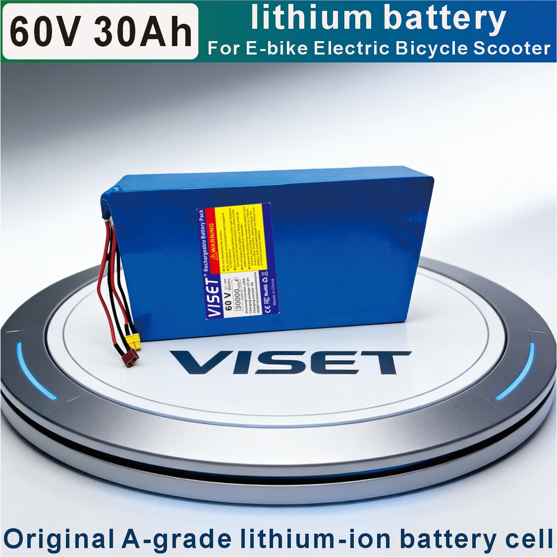 بطارية دراجة كهربائية VISET 60 - مراجعة 60V 30Ah Electric Scooter Battery وسعره