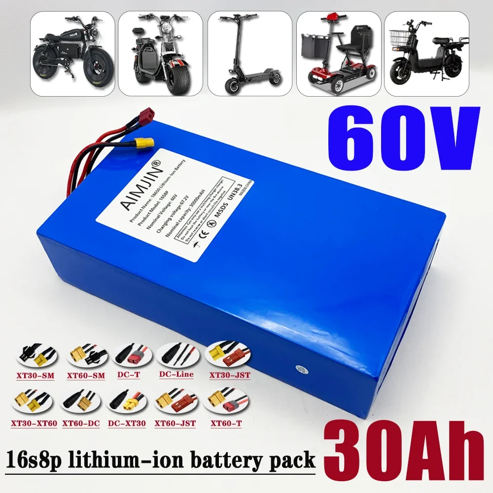 حزمة بطارية ليثيوم أيون 18650  - مراجعة 60V 30Ah Electric Scooter Battery وسعره