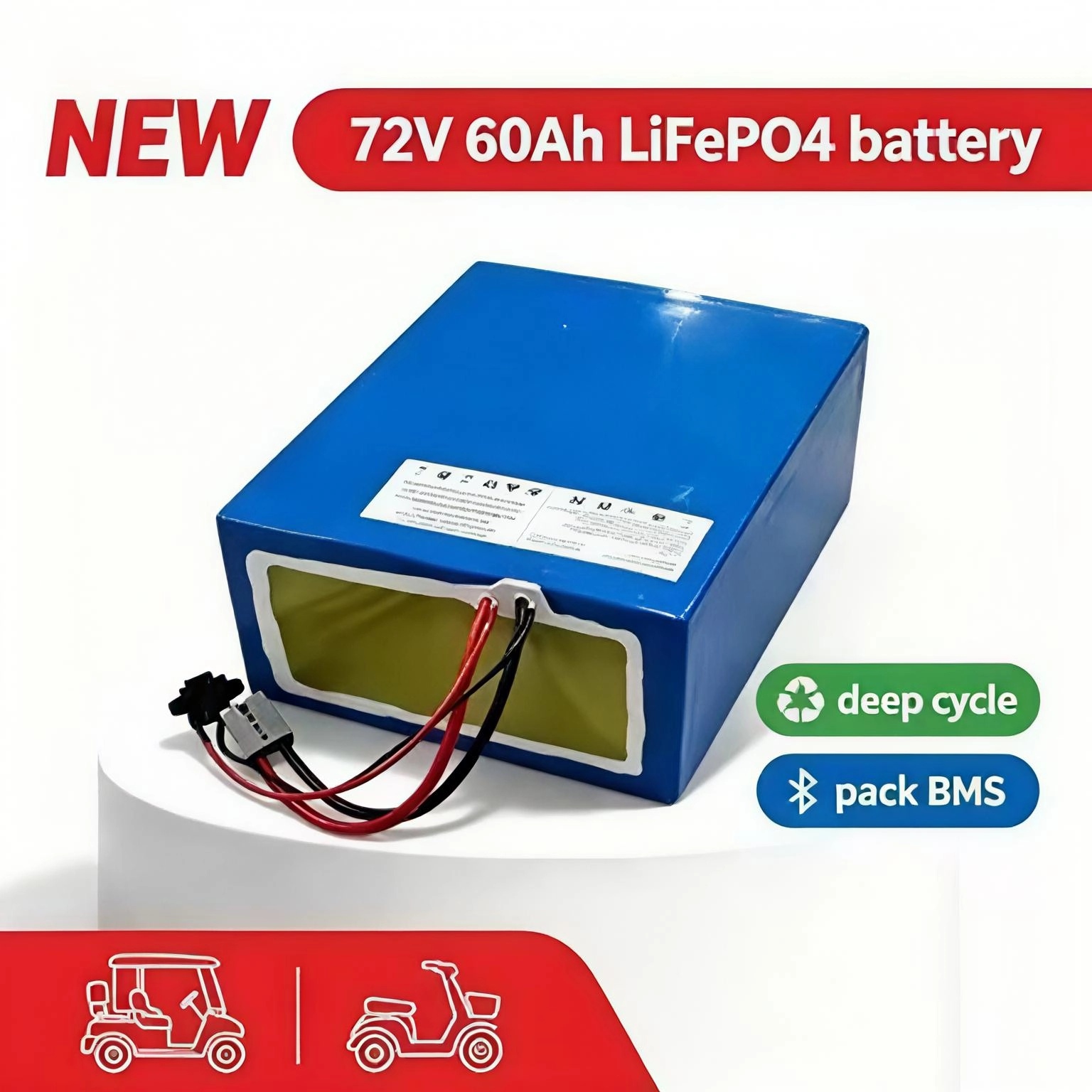 حزمة بطارية ليثيوم 72 فولت 60  - مراجعة 72V 60Ah Lifepo4 Battery Pack وسعره
