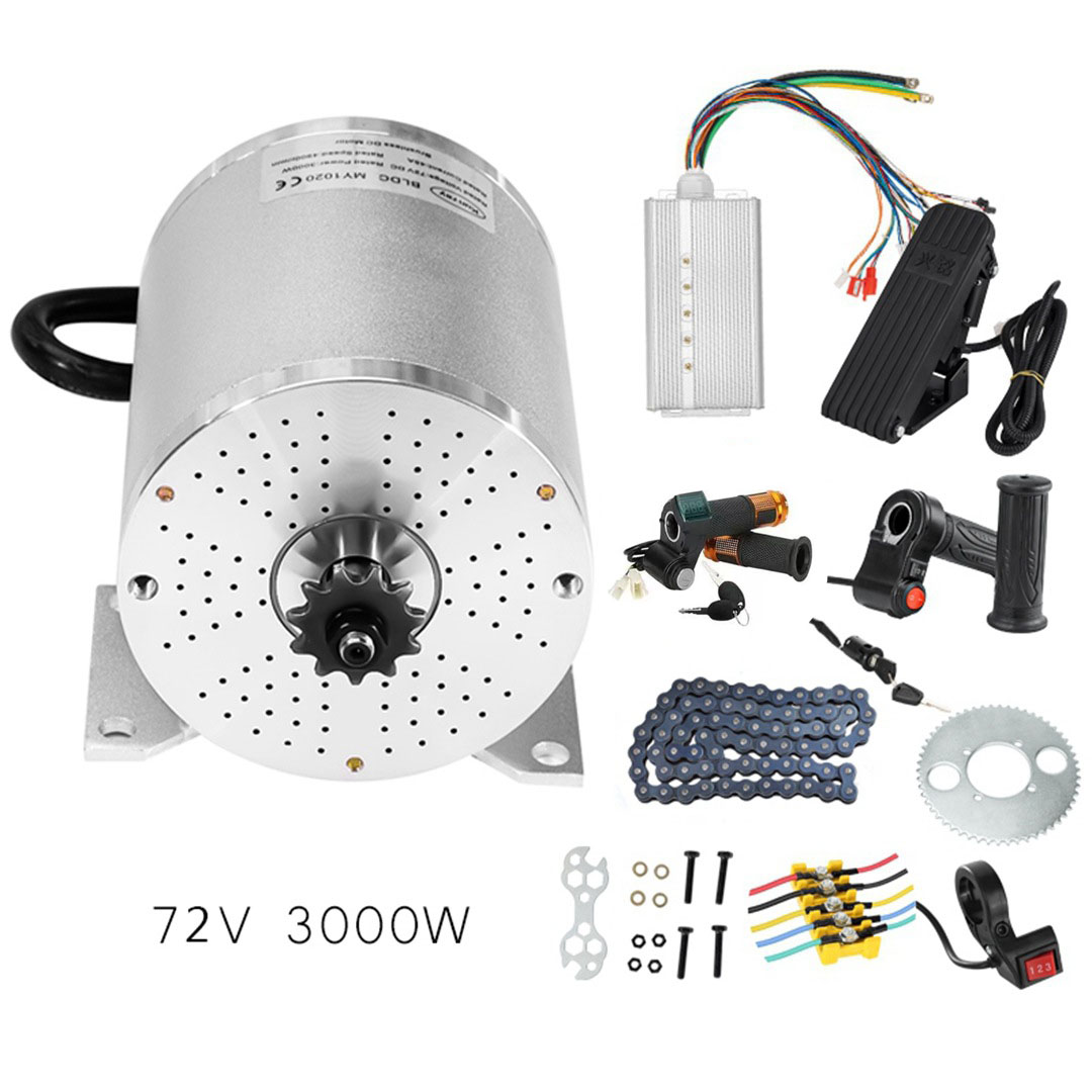 تحويل دراجة نارية كهربائية كار - مراجعة Electric Motorcycle Conversion Kit 72V وسعره